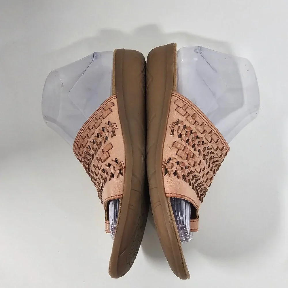 Baretraps Sandals Pink Slide Woven Boho Festival Casual Beach Comfy 7.5